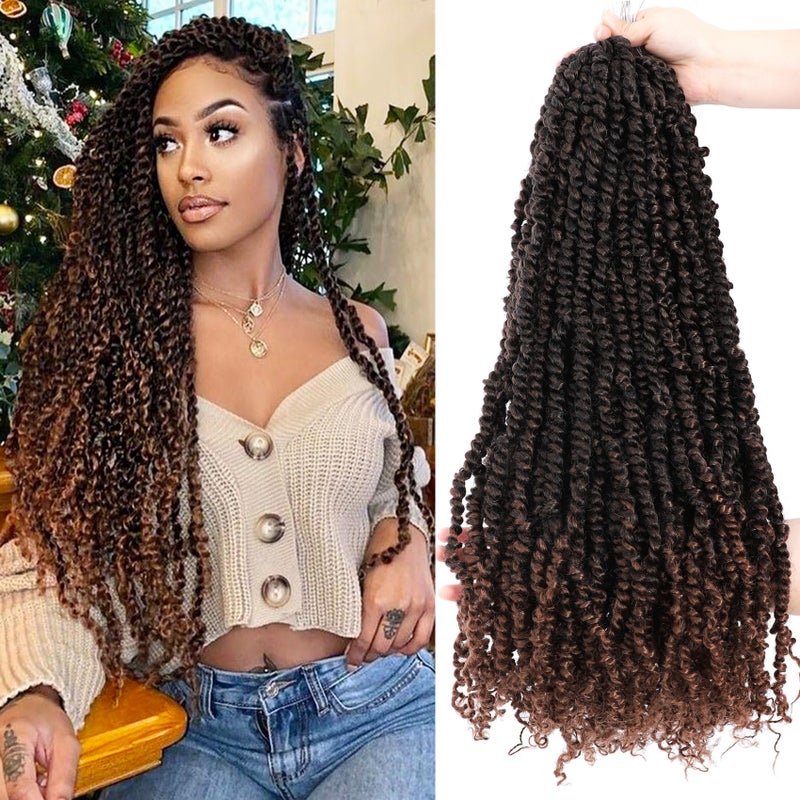 Karida Passion Twist Hair 24 inch 7 Packs Passion Twist Crochet Hair Pre Looped Pre Twisted Passion Twist Curly Crochet Hair For Black Women 24 Inch Pack of 7 T30